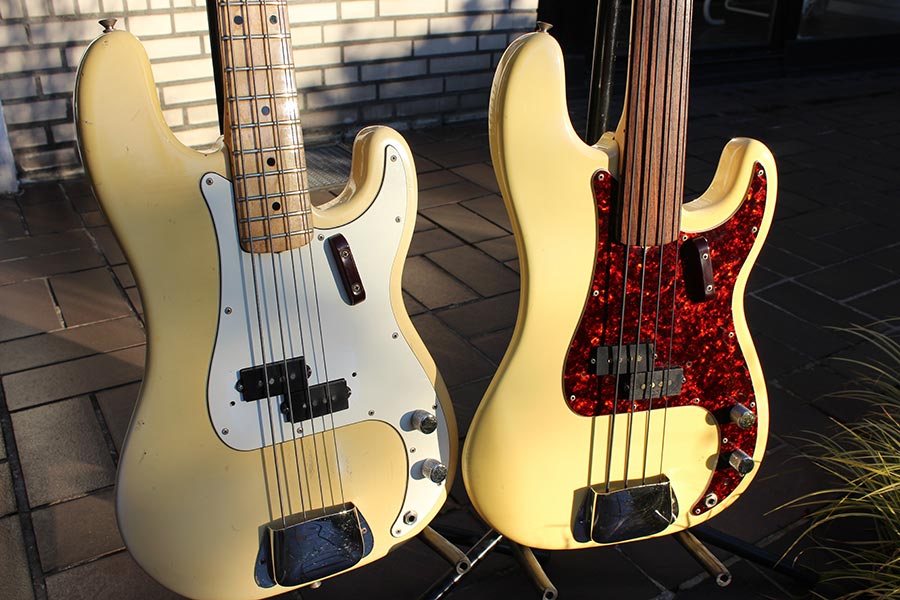 Bass Professor 5/2016, Ausgabe 87. BassMuseum: Fender Precision Bässe 1972 Olympic White Fretless und Bird´s Eye Maple Neck fretted Bass Professor 5/2016, Ausgabe 87. BassMuseum: Fender Precision Bässe 1972 Olympic White Fretless und Bird´s Eye Maple Neck fretted